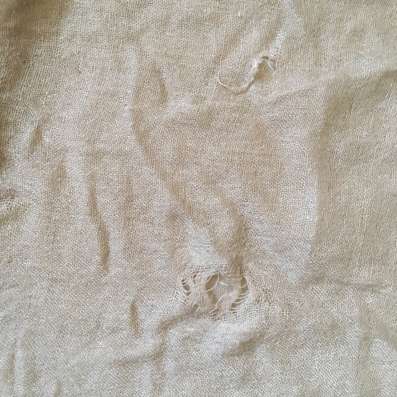 Large sheer bohemian hippie scarf tan and red wrap - Picture 7 of 8